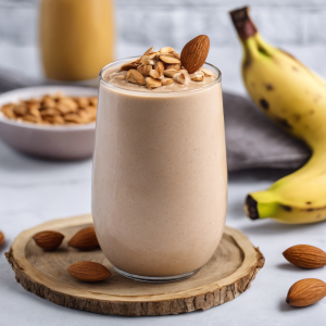 Almond Butter Banana Protein Smoothie with Fiber's Image