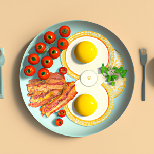 Bacon and Eggs with Cherry Tomatoes's Image