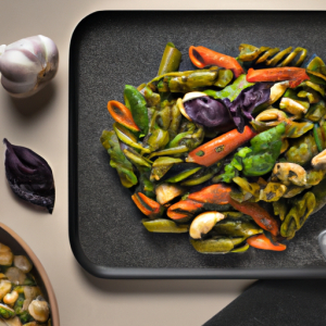 Basil Pesto Pasta with Roasted Vegetables's Image