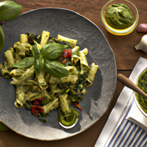 Basil Pesto Pasta with Roasted Veggies's Image