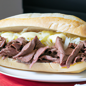 Beef Brisket on Large Wheat Sub with Mayo & Cheese's Image