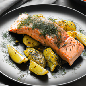 Black-Pepper Salmon with Dill Smashed Potatoes's Image