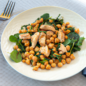 Chicken and Chickpea Spinach Salad's Image