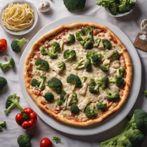 Chicken Broccoli Alfredo Skillet Crust Pizza's Image