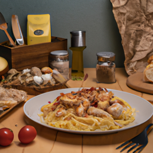 Chicken Carbonara Pasta In a Bread Bowl's Image