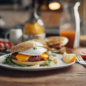 Chorizo Burgers with Fried Eggs and Onions's Image