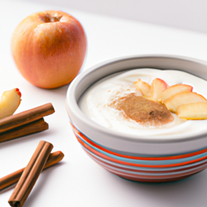 Cinnamon Yogurt with Sliced Apple's Image