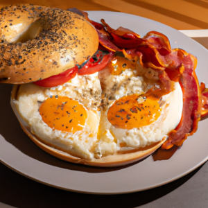 Egg On A Bagel with Cheese And Bacon's Image