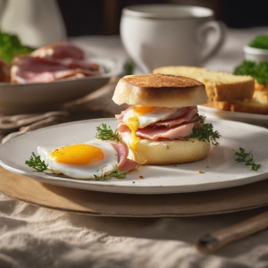 English Muffin with Egg, Ham & Tillamook Cheese's Image