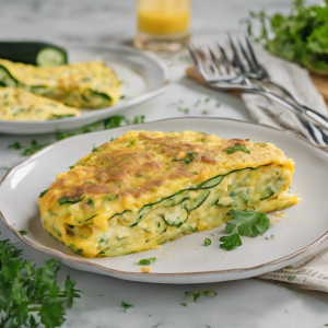 Fluffy Omelet with Cheese and Zucchini's Image