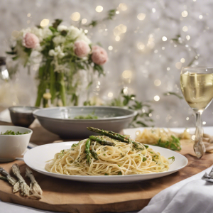 Garlic Angel Hair Pasta with Roasted Asparagus and Onions's Image