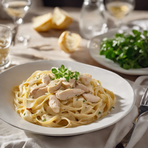 Garlic Cream Fettuccine with Chicken's Image