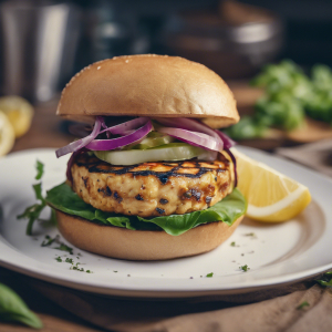 Grilled Lemon Basil Tofu Burger's Image