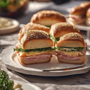 Half Sandwiches Challah Ham's Image