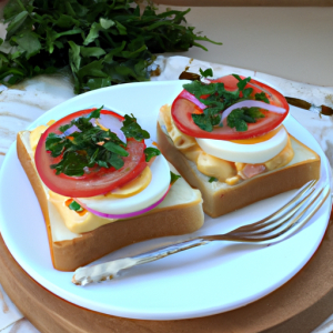 Half Sandwiches Egg Salad on Country White bread's Image