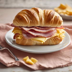 Ham & Cheese Sandwich on Croissant's Image