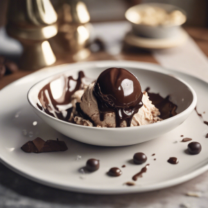 Kid's Ice Cream Scoop with Chocolate Sauce's Image