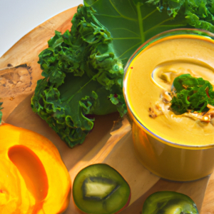 Peanut Butter, Mango, and Kale Protein Smoothie's Image