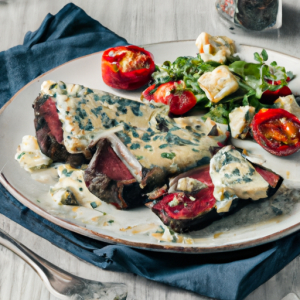 Peppered steaks with blue cheese's Image