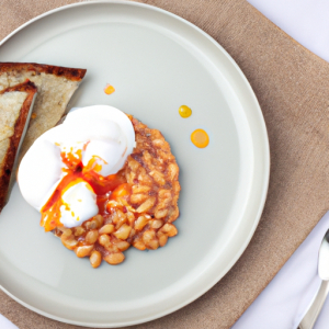 Poached Egg with Baked Beans on Toast's Image