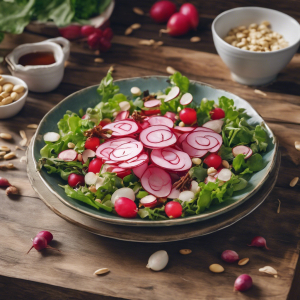 Red Leaf, Radish, and Pine Nut Salad's Image