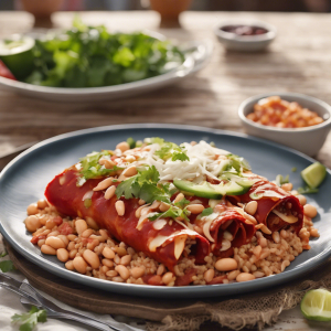 Red Veggie Enchilada with Brown Rice & White Beans's Image