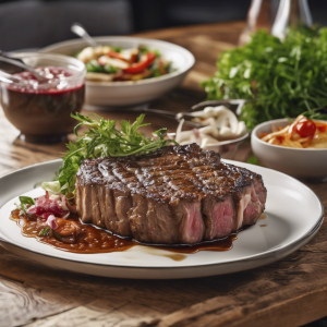 Ribeye with Sauce and A la Carte Salad's Image