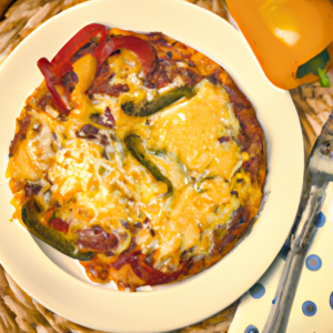 Sausage & Pepper Frittata on Asiago Cheese Squagel's Image