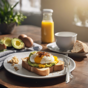 Scrambled Eggs on Toast with Vegemite and Avocado's Image