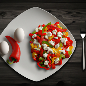 Scrambled Eggs with Bell Pepper and Feta's Image