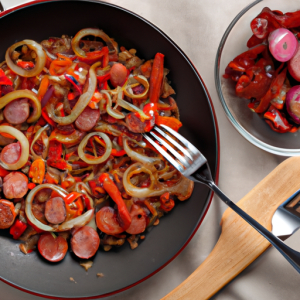 Smoked Sausage Skillet with Peppers and Farro's Image