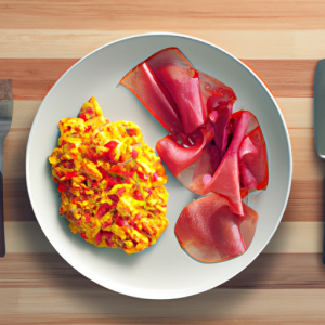 Sriracha Scrambled Eggs and Ham's Image