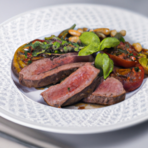 Steak With Tomato Bean Salad's Image