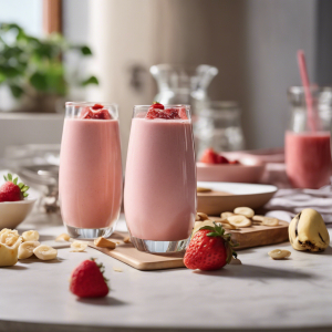 Strawberry-Banana and Cashew Milk Smoothie's Image