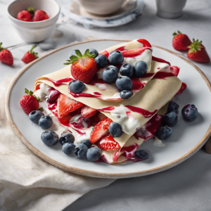 Strawberry Blueberry and Yogurt Crepe's Image