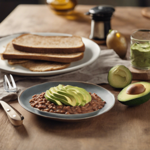Toast with Refried Beans and Avocado's Image