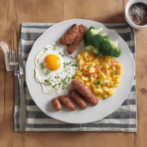 Two Eggs Breakfast with Veggie Sausage's Image