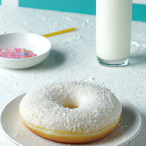 Vanilla Iced Raised Ring Donut with Coconut's Image