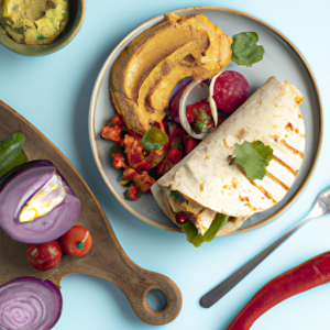 Veggie Griller Wrap on Flour Tortilla (12") with Hummus & Avocado's Image