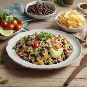 Veggie Salad with Brown Rice, Black Beans & Chips's Image