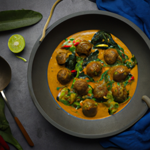 Yellow Curry Meatballs and Kale's Image