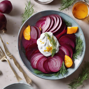 Yogurt with Beets, Orange, Dill, and Honey's Image